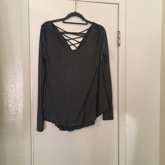 Active USA Tops - Active USA Gray Rayon/Spandex Top